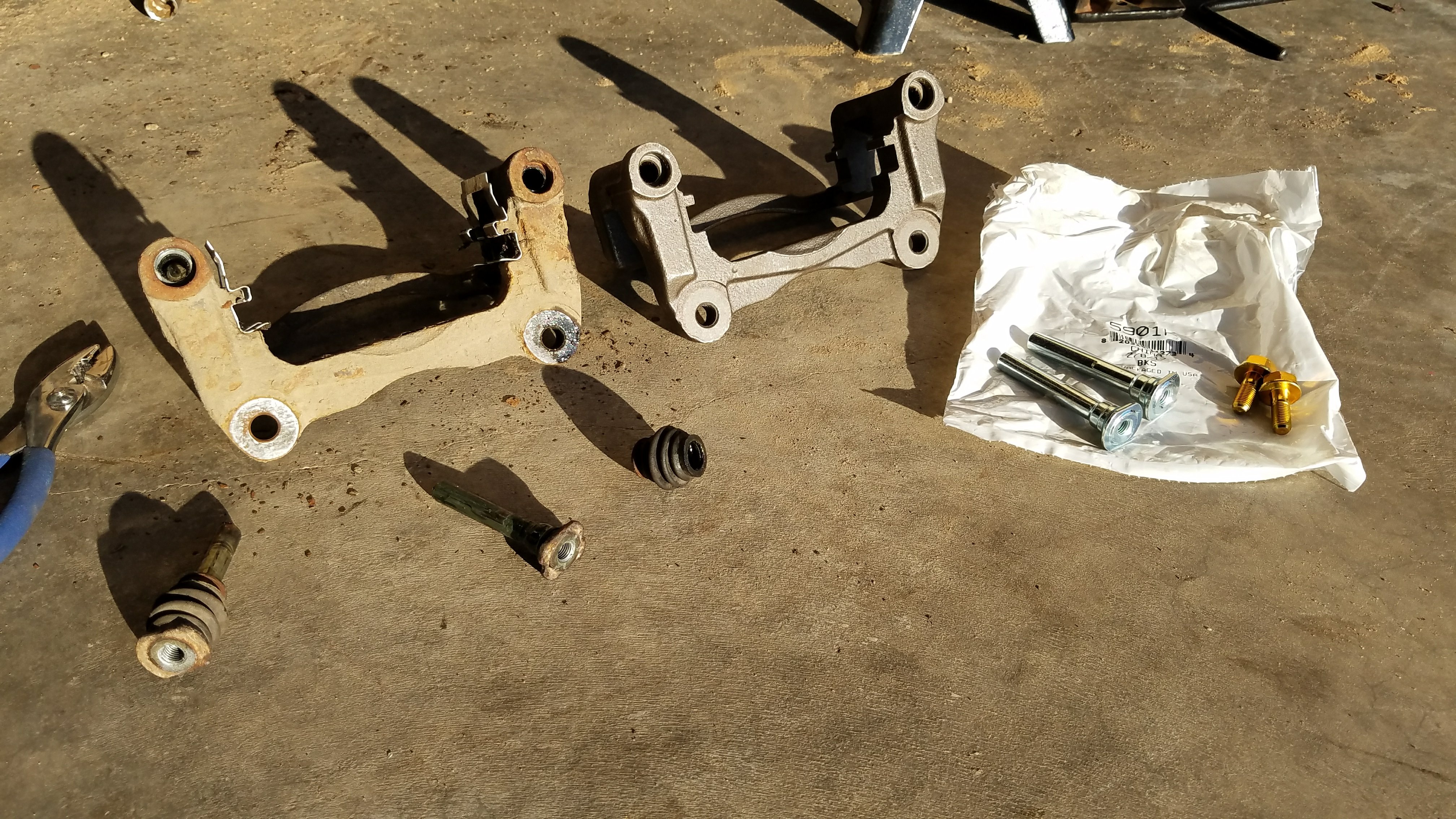 Old and new brackets.
