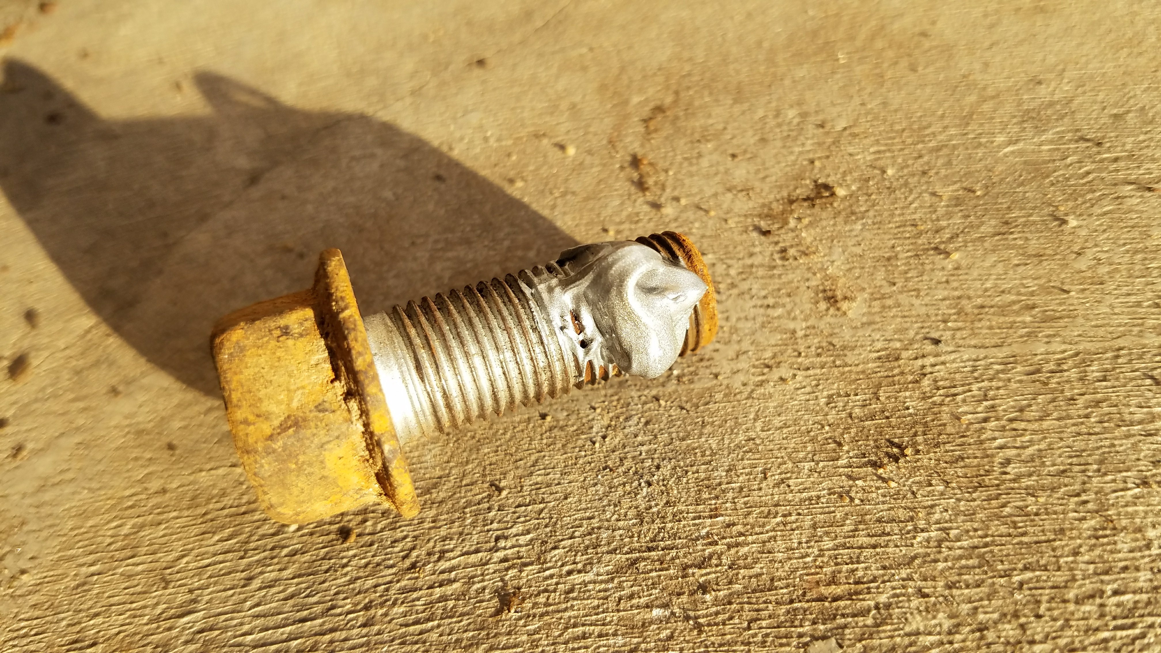Apply anti-seize to the bolt.