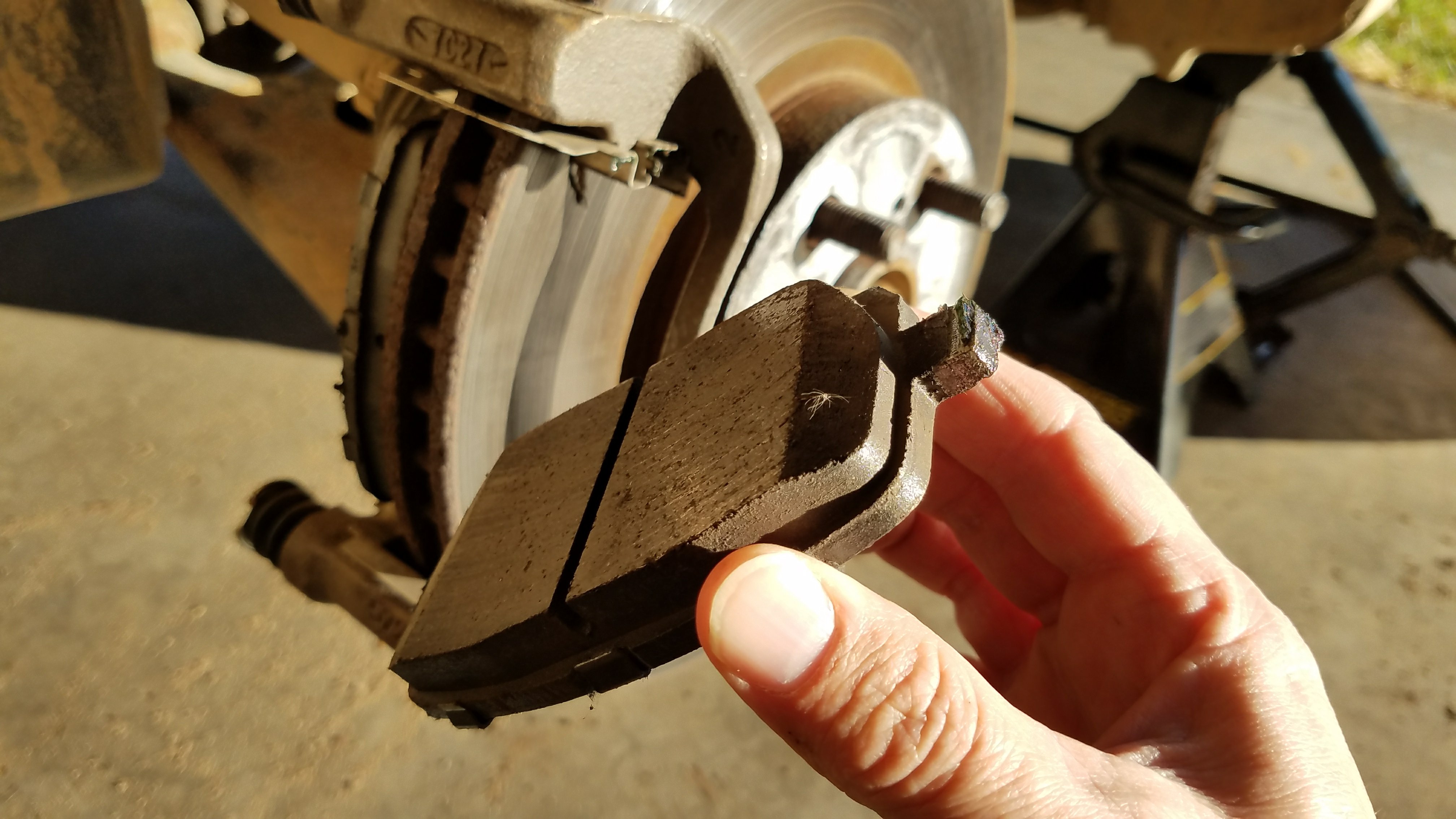 Brake pad removed