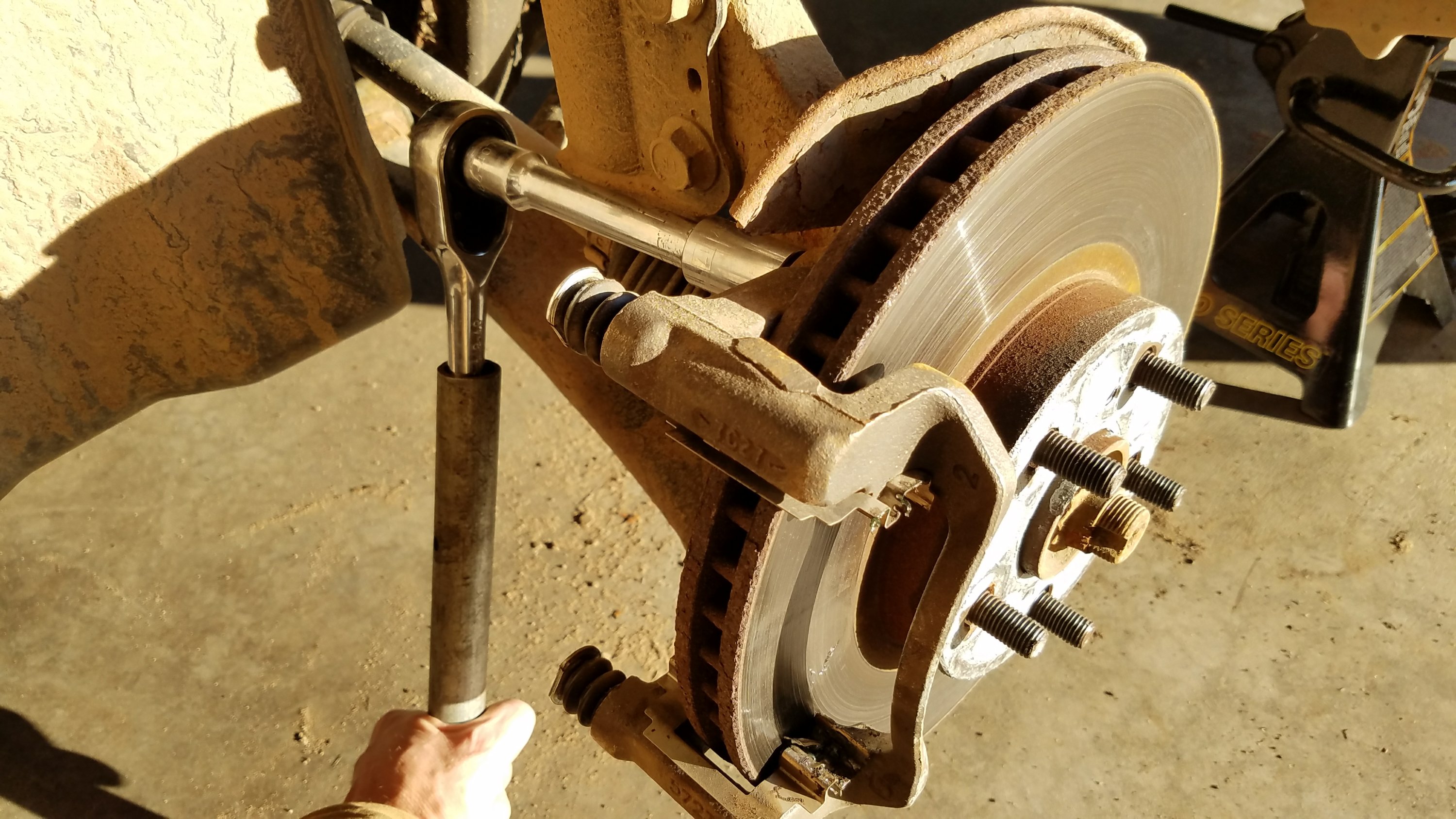 Removing the caliper bracket