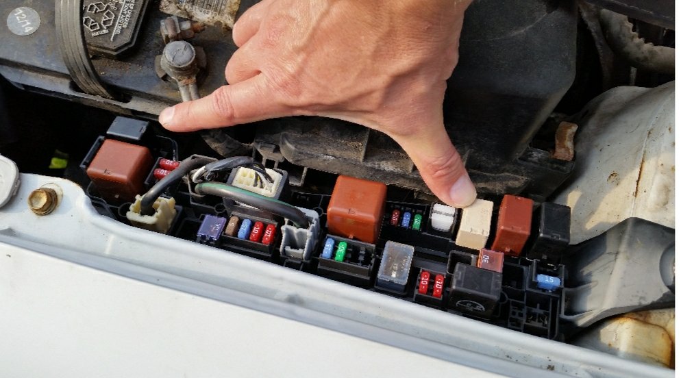 The location of the ac and horn relays.