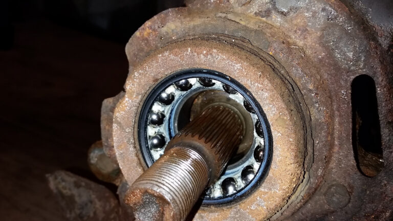 The old bearing is visible.