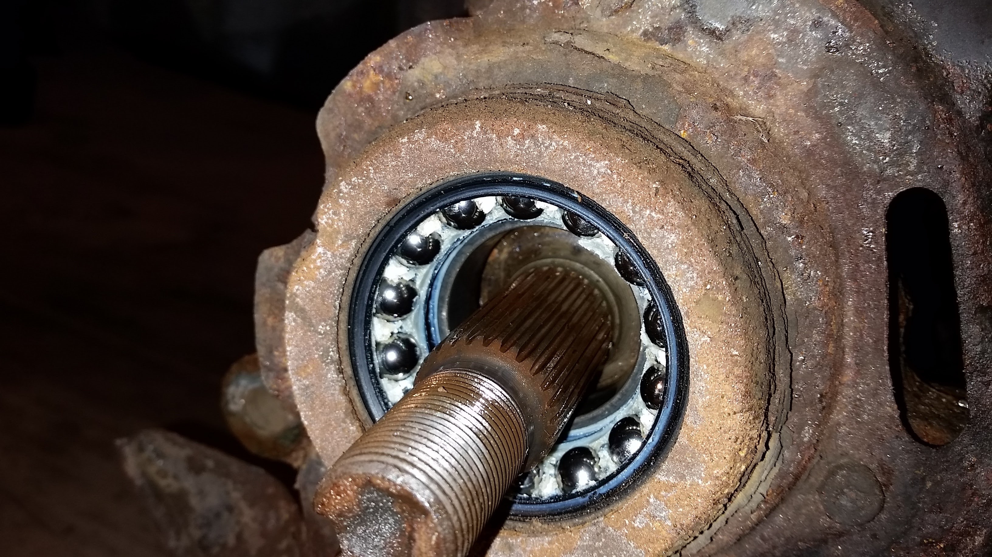 The old bearing is visible.