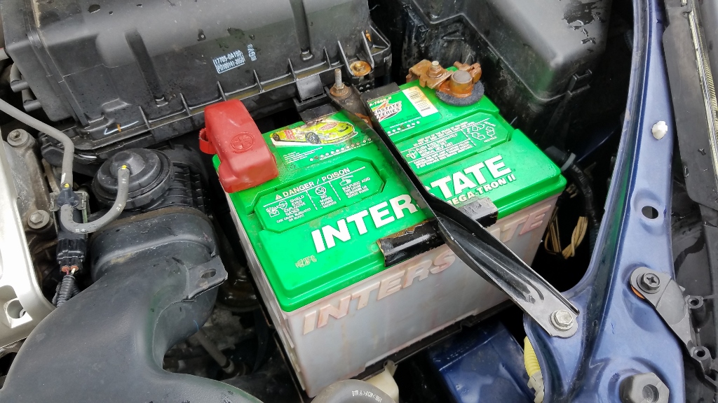cleaned up car battery