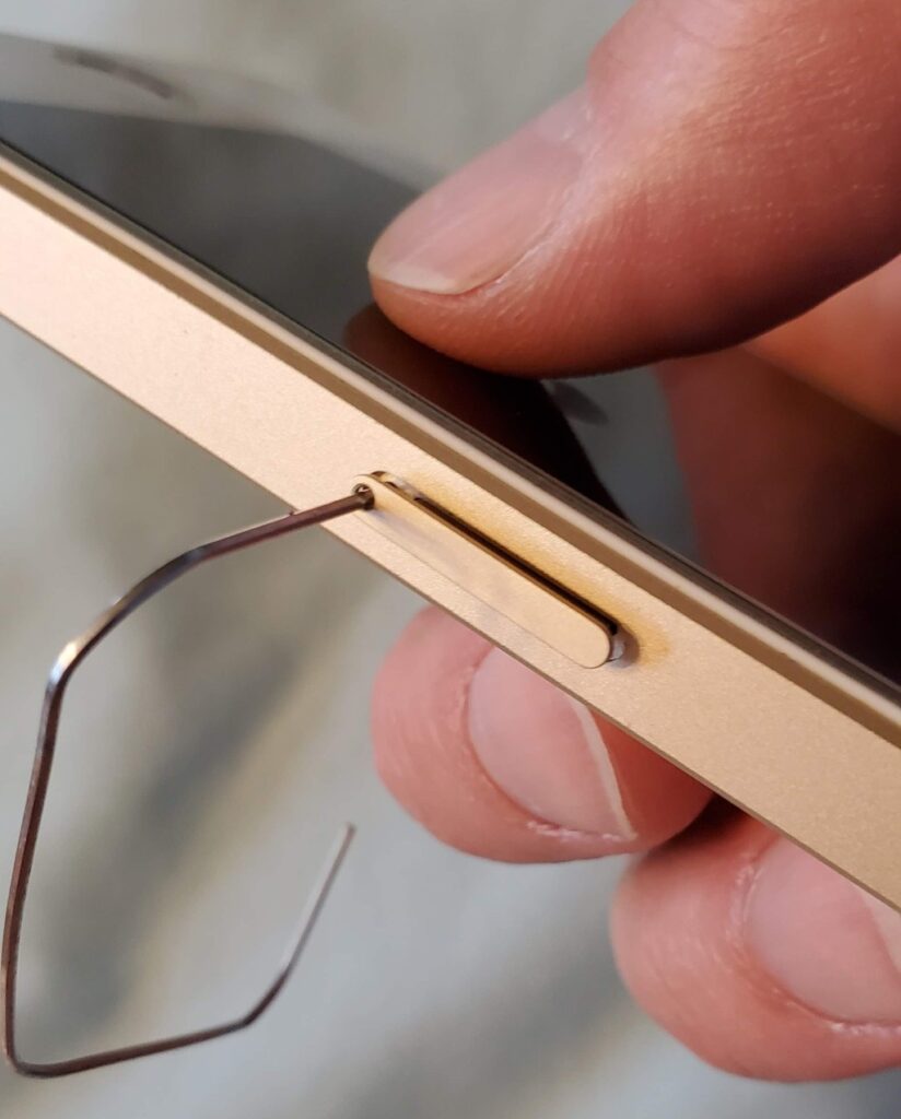 Removing a SIM card from an iPhone