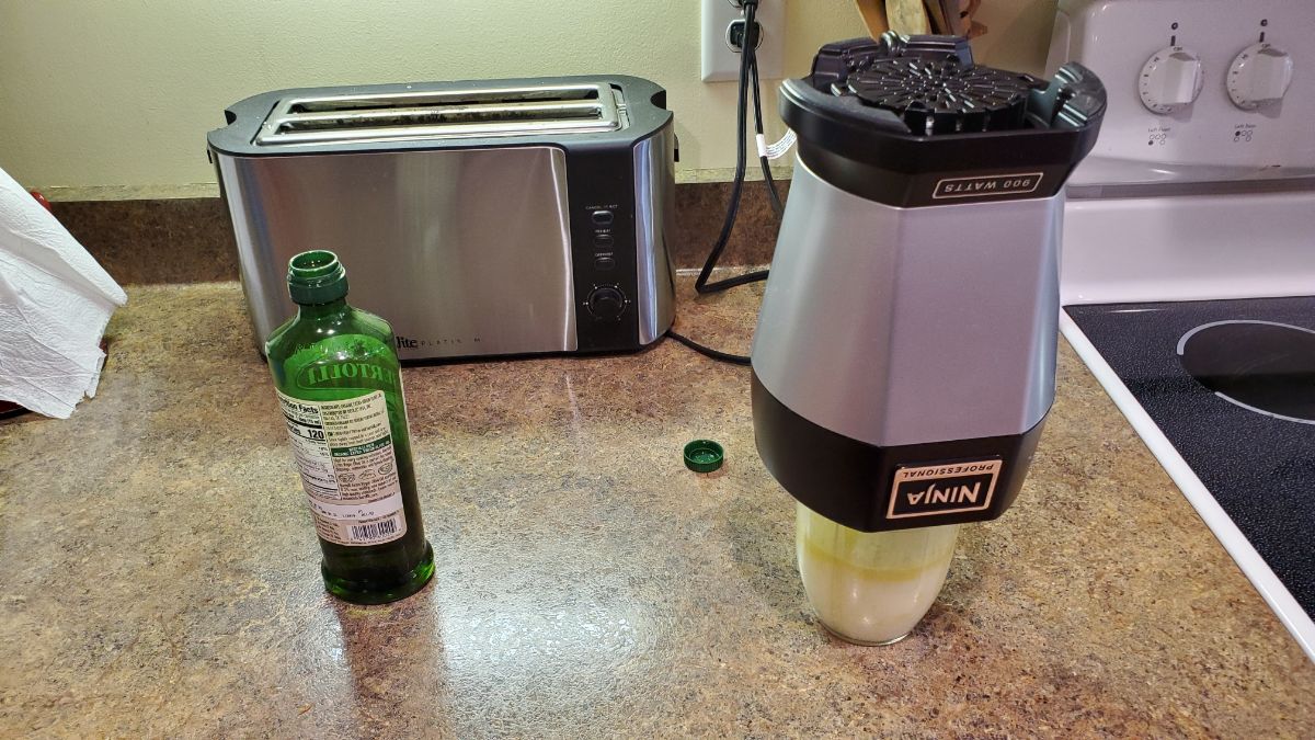 Run the blender for 20-30 seconds at a time, several times. You want to work the oil in.