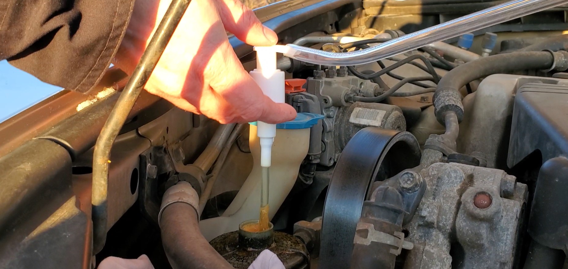 Removing old Power Steering Fluid