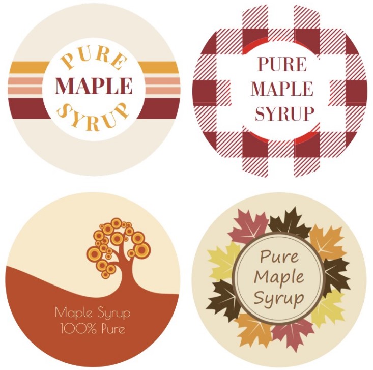 Free Downloadable PDF Maple Syrup Labels