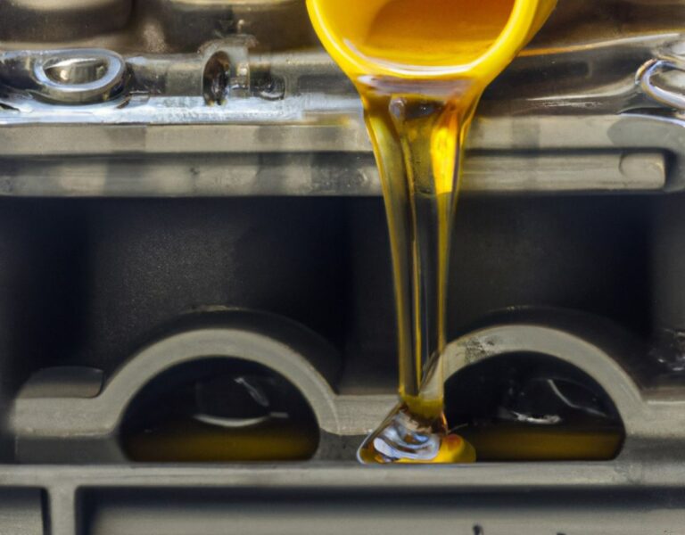 Mobil1 motor oil in an engine