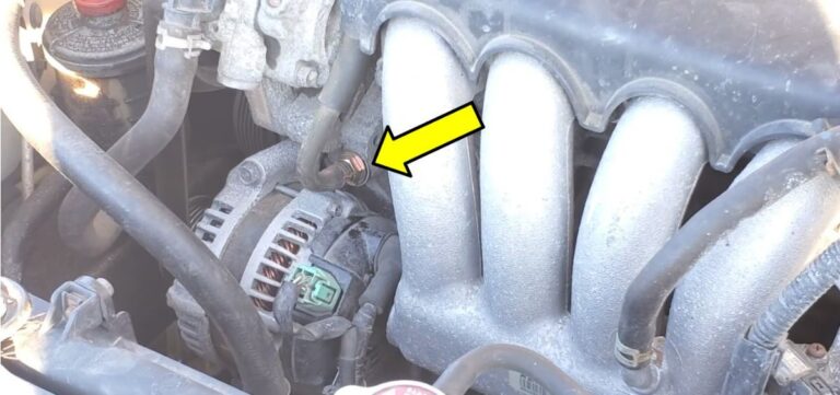 Location of PCV Valve with Yellow Arrow